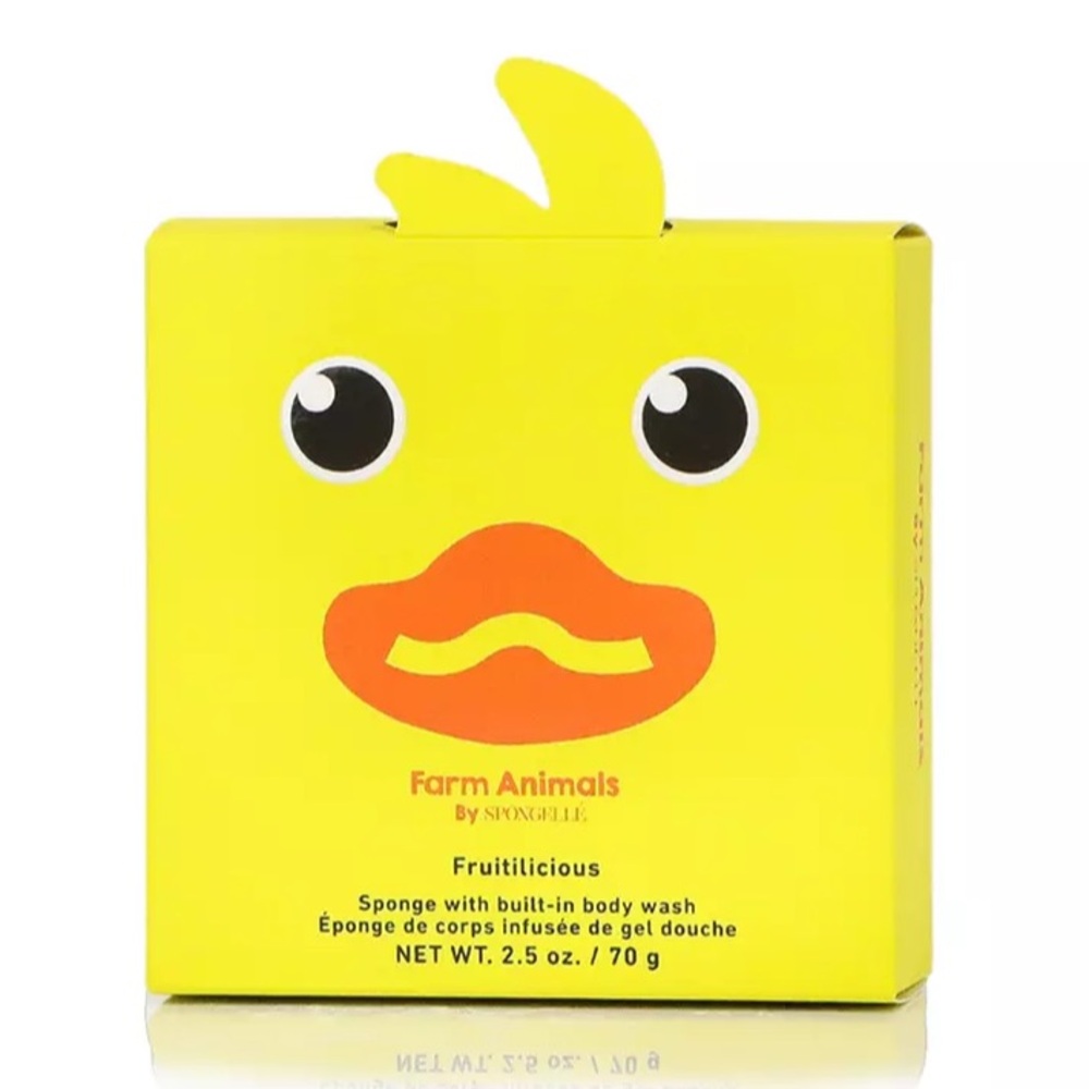 Spongelle Bath Sponge Kids 2.5 oz Yellow Danny Duck Buffer Built in Body Wash